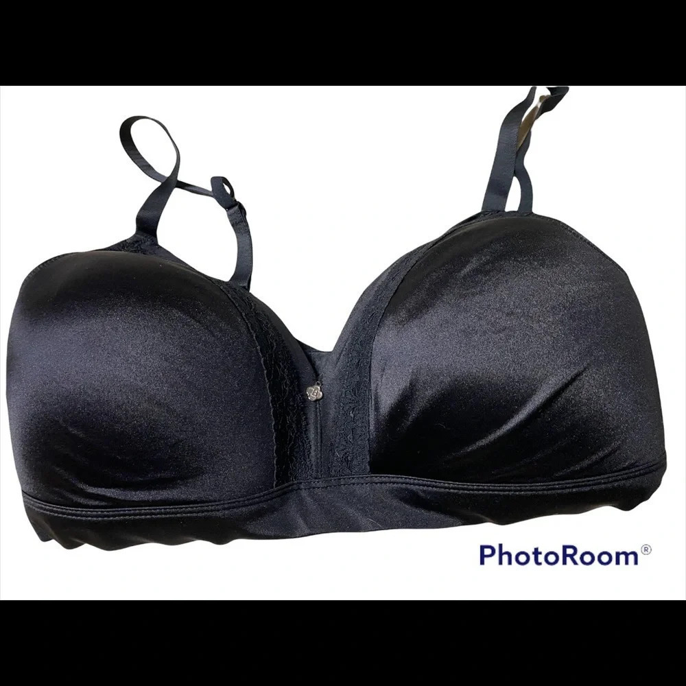 NWT Breezies Black Bra Sz L